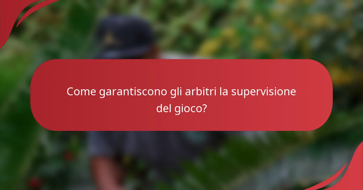 Come garantiscono gli arbitri la supervisione del gioco?