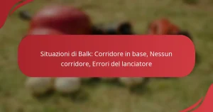 Situazioni di Balk: Corridore in base, Nessun corridore, Errori del lanciatore